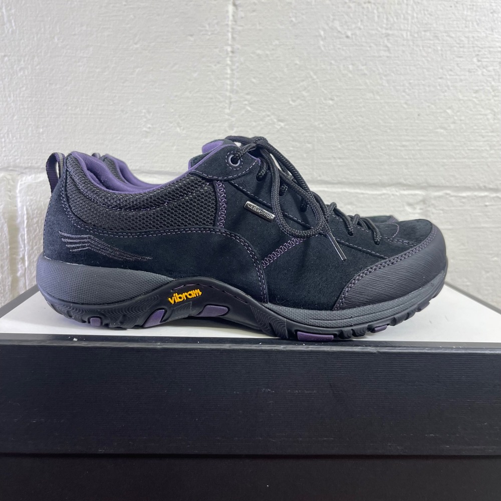 Dansko Paisley Black Purple Suede Waterproof Hiking Shoes Women's 39 EU/9 US